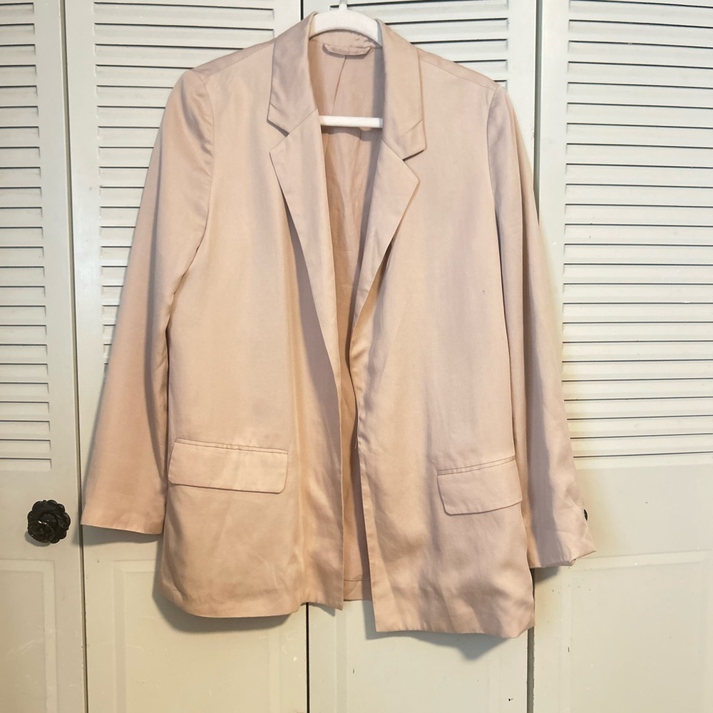 All Saints Women’s Cream Blazer Sz 2 Relaxed Fit Classic Lapels